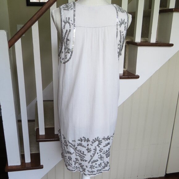 Calypso St. Barth Sleeveless Gauzy Cotton Sequin Dress Lined SIZE LARGE - Picture 7 of 10